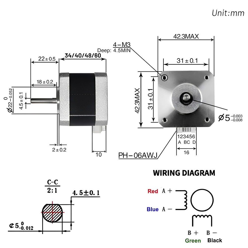 Nema 17 42mm stappenmotor open - Stepper Motor Nema17 recensie en prijs