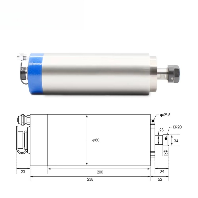 2,2 kW ER20 watergekoelde spin - Water Cooled Spindle recensie en prijs