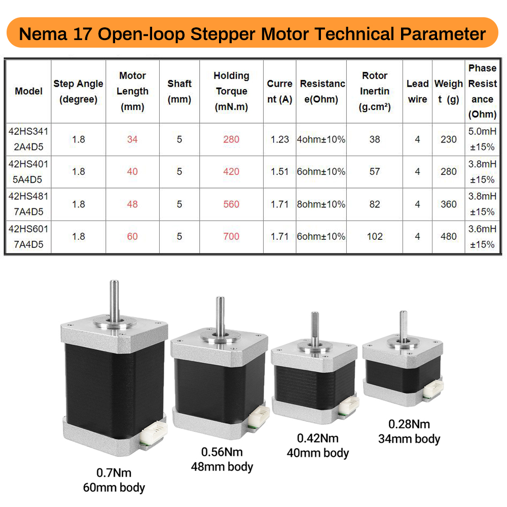 Nema17 Stappenmotor 42 Motor 4 - Stepper Motor Nema17 recensie en prijs